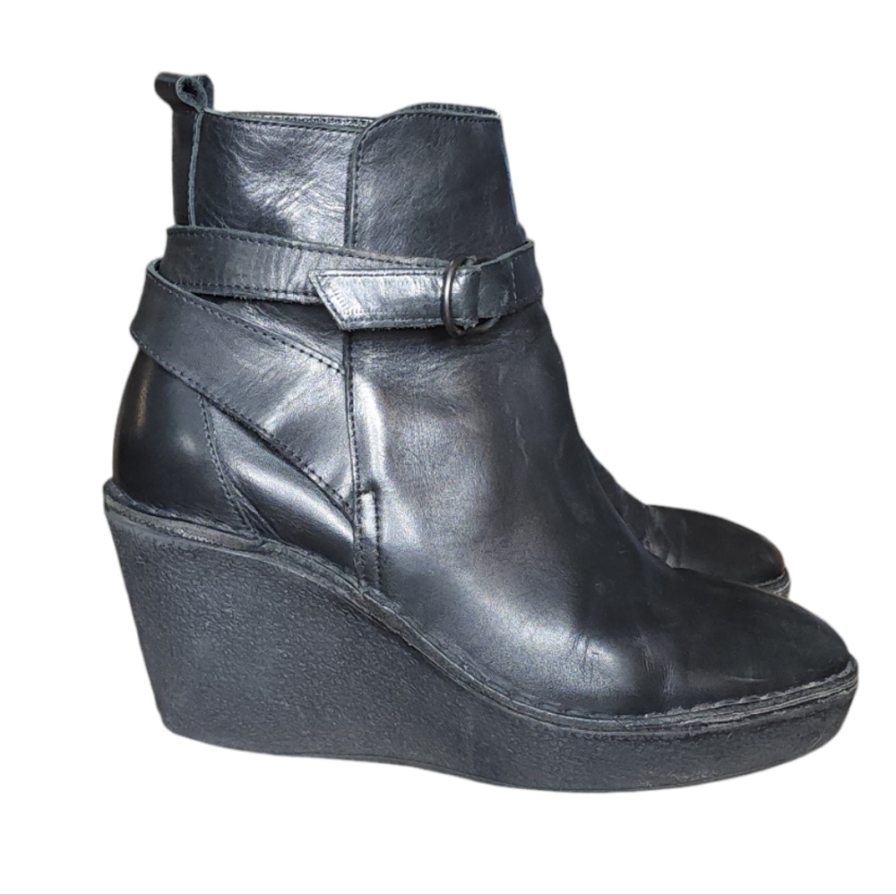 Pierre Hardy Black Leather Platform/Wedge Boots Women’s Size 9.5